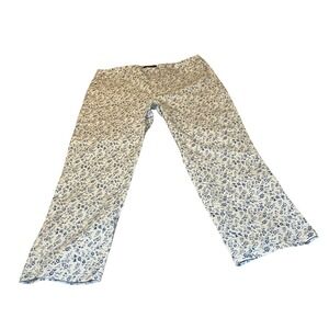 Mario Serrani Italy Women's M Floral  White Blue  Stretch Cottagecore 
Summer